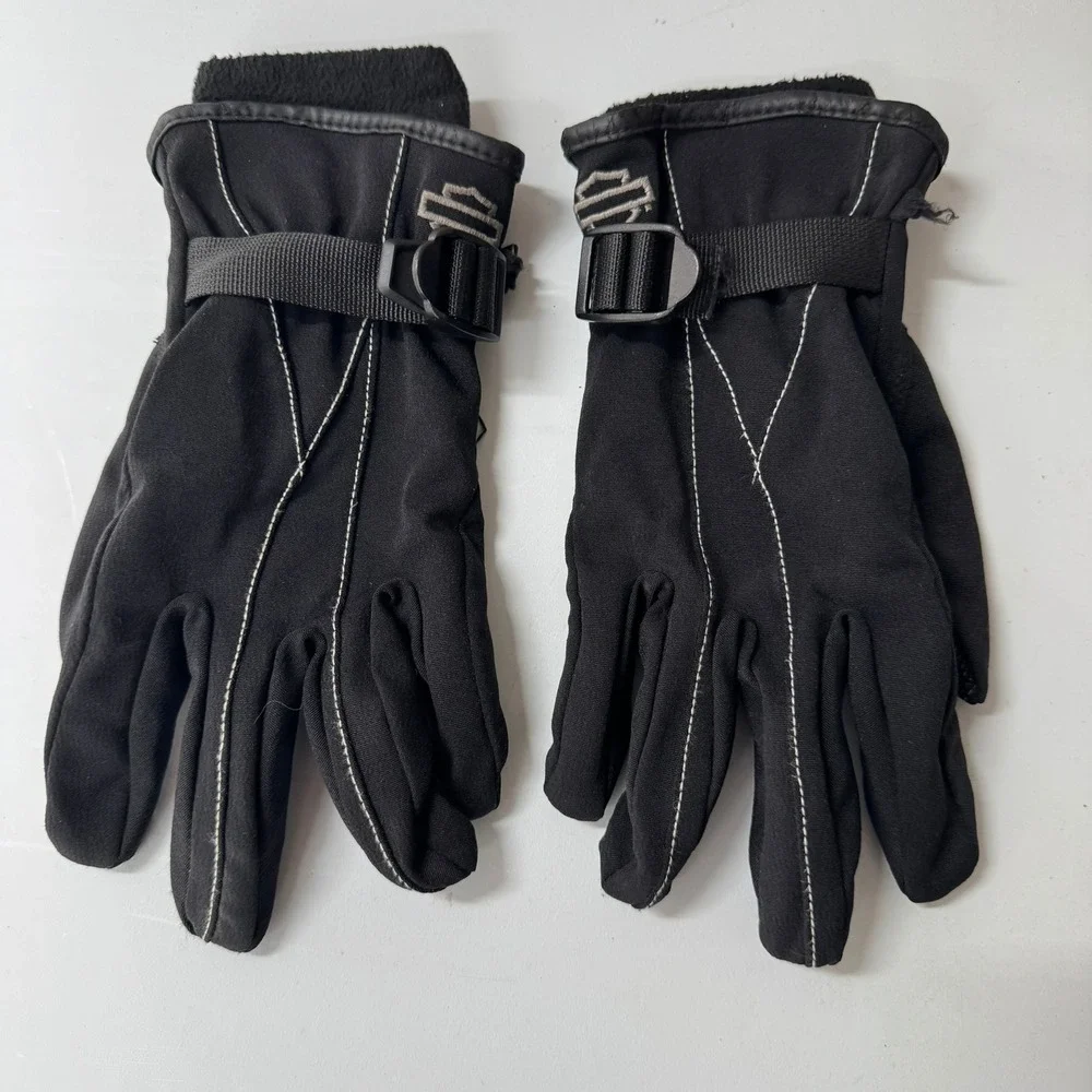 Harley-Davidson Motorcycle Gloves Women XS Black 97317-13VW Biker Riding Fleece